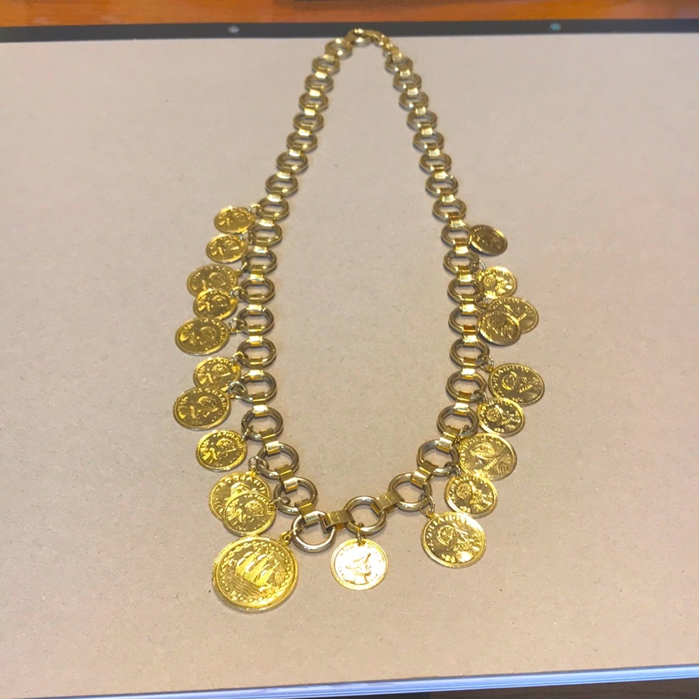 Gold coin necklace